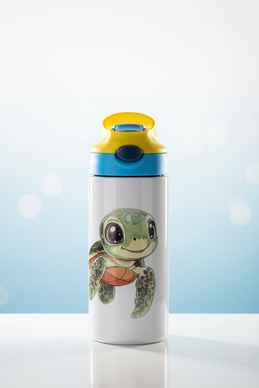 🌈 Isolierte Kinder-Trinkflasche Turtle 450 ml – Leicht, Auslaufsicher & Perfekt für Unterwegs