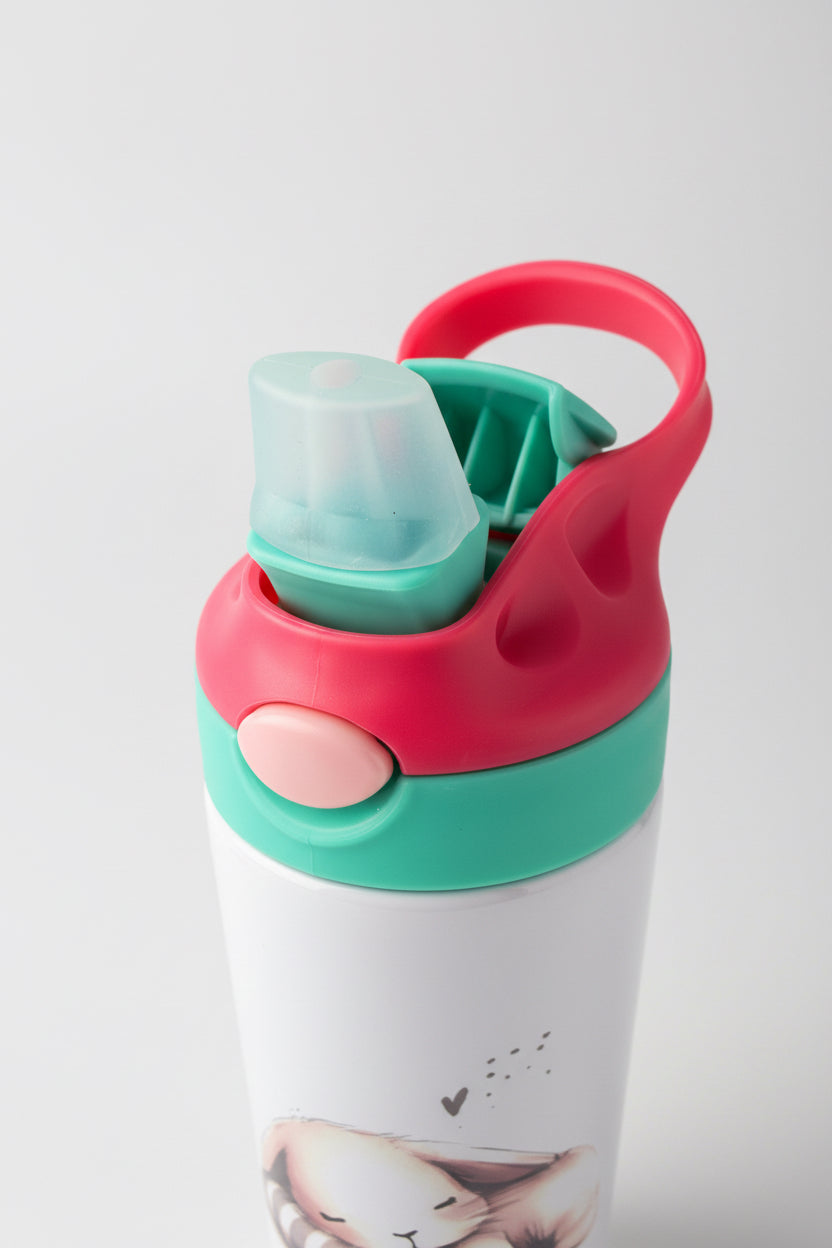 🌈 Isolierte Kinder-Trinkflasche Schlummer Hase 450 ml – Leicht, Auslaufsicher & Perfekt für Unterwegs