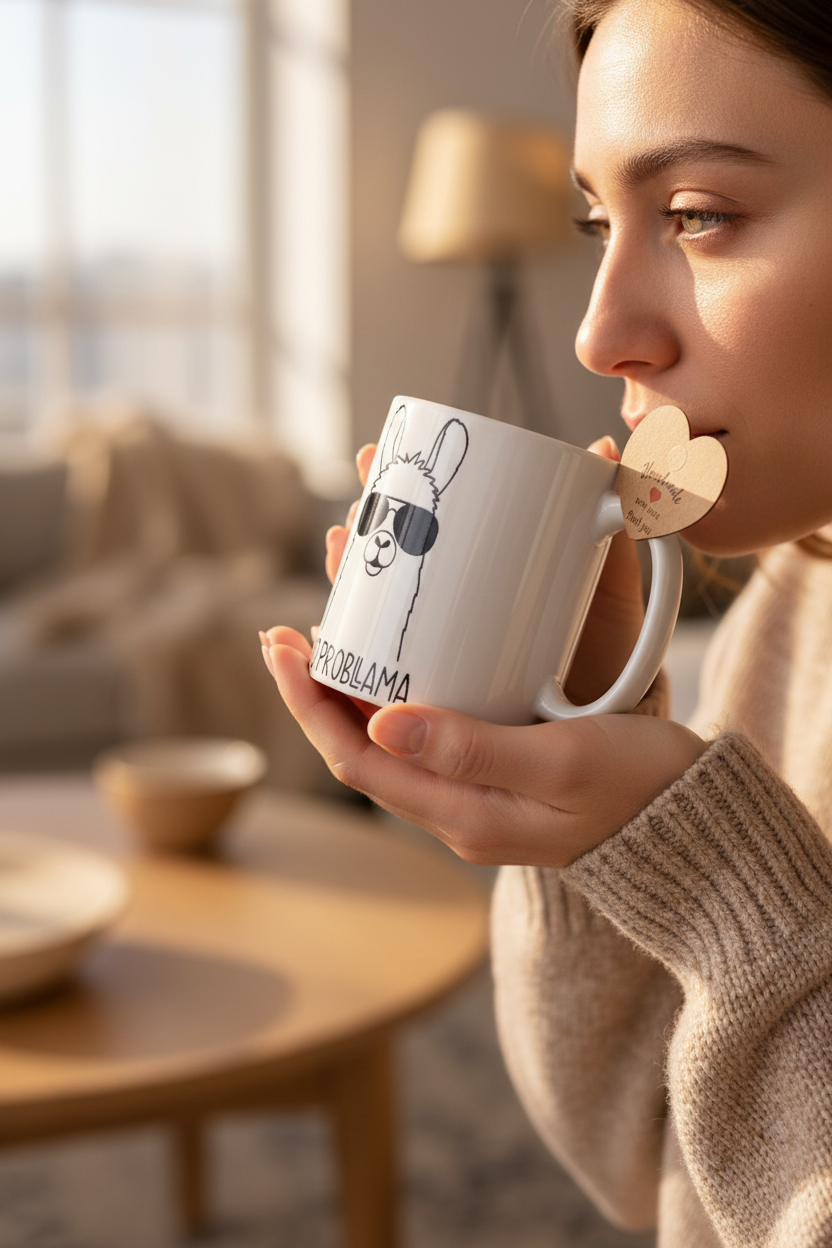 Porzellan Becher " No Probllama "