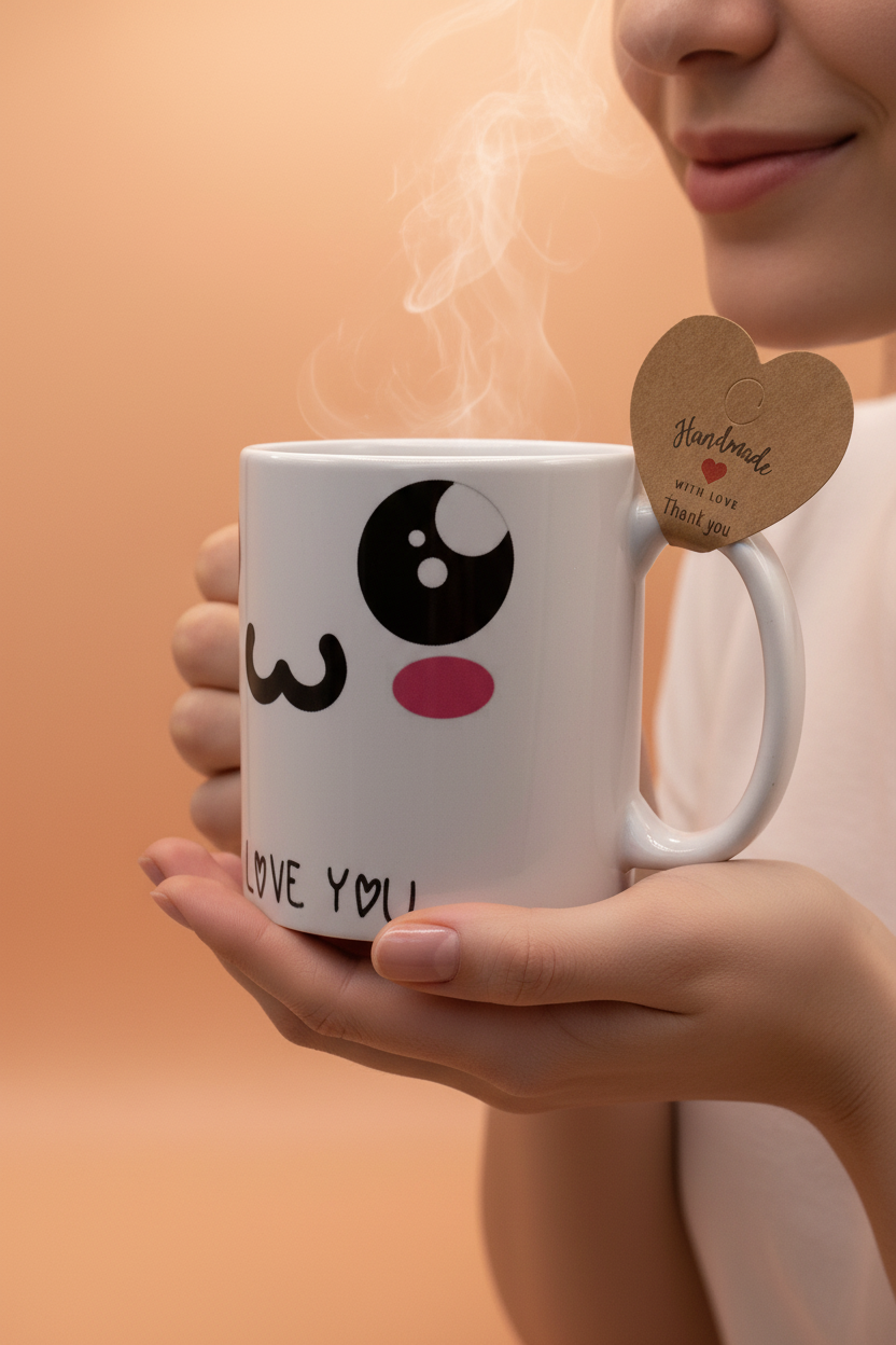 Porzellan Becher " Love You "