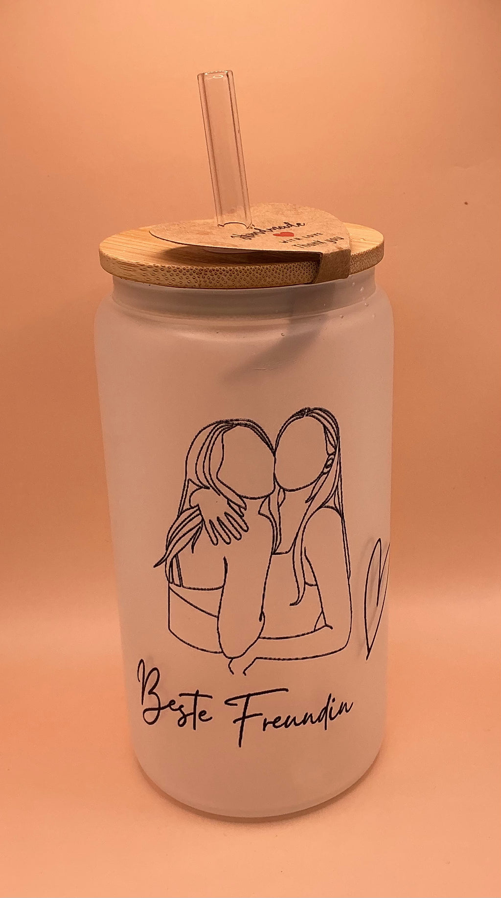 Glas Iced " Best Friends " mit Sublimations Veredelung