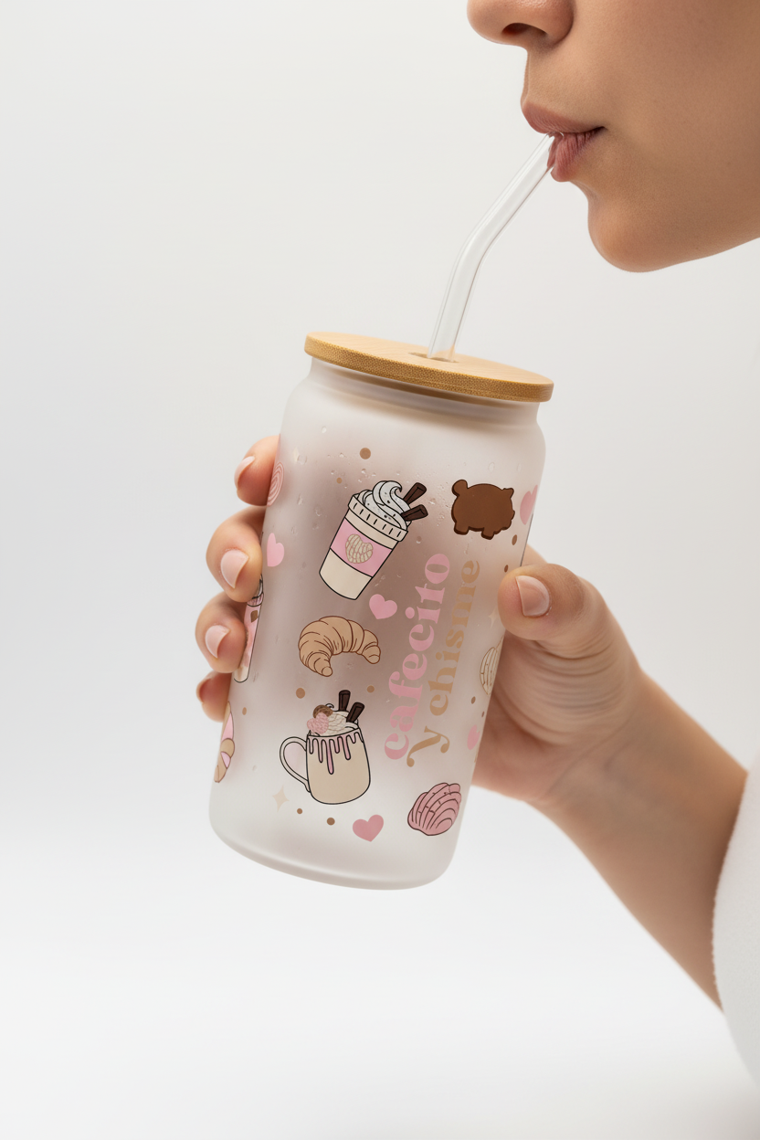 Glas Iced " Time for Coffee"
