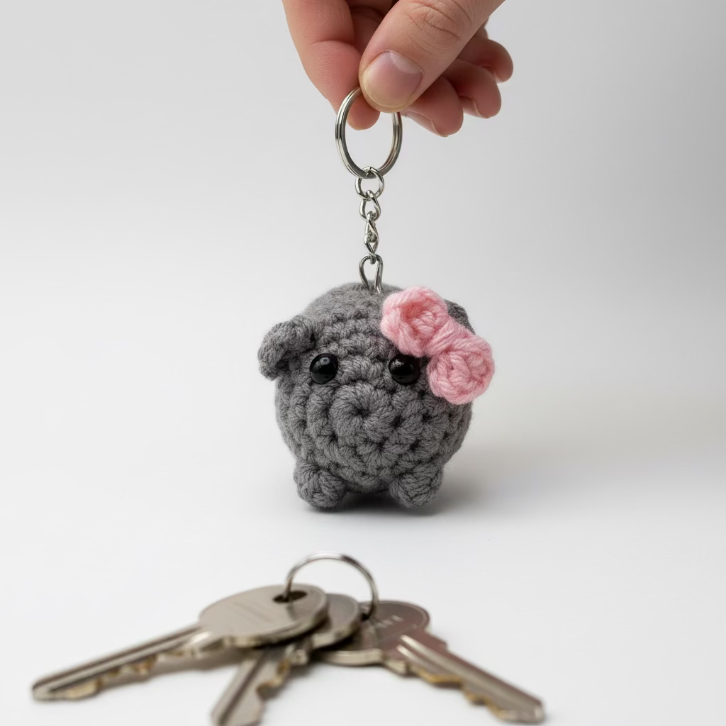 Schlüsselanhänger grauer Hamster