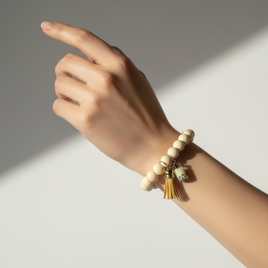 Armband aus Gelben Silikon Kugeln